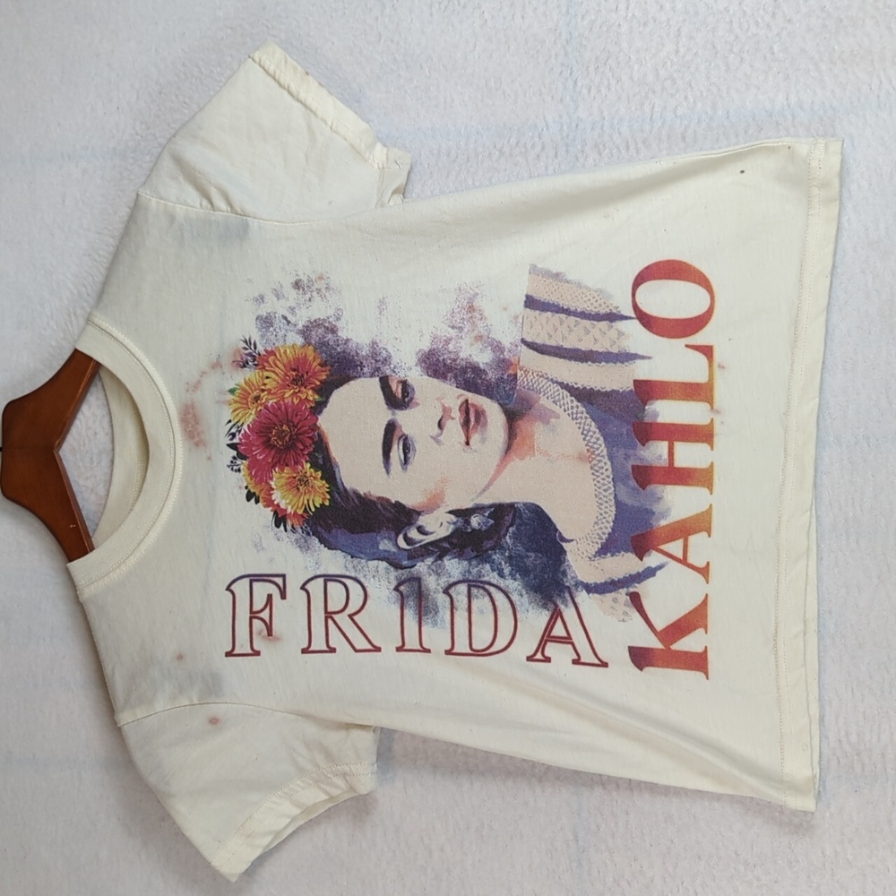 Frida Kahlo by Jerry Lee Womens Graphic Short Sleeve Tee Shirt Size‎ XS